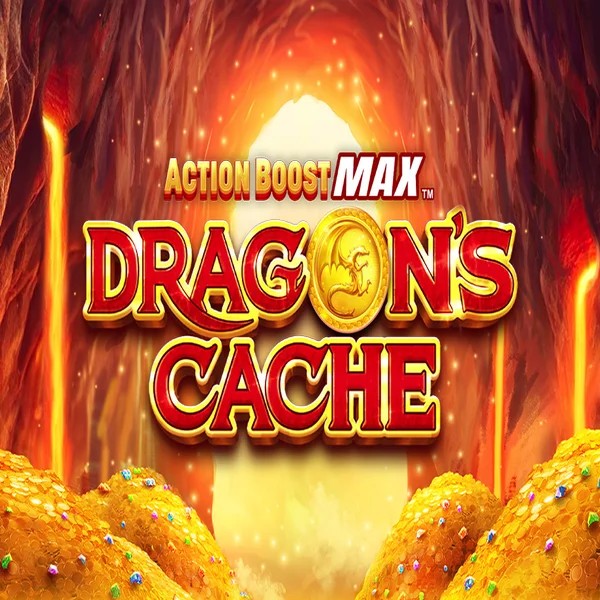 Action Boost Max Dragon's Cache slot visual from SpinPlay Games available on magnetic-slotss.fi