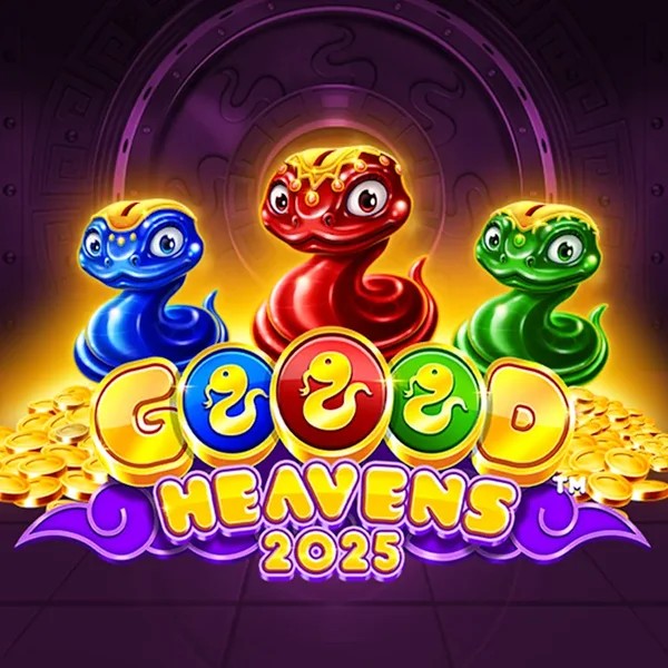 Goood Heavens slot logo by Rarestone Gaming at Magneticslots Casino