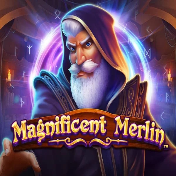 Magnificent Merlin slot logo by Greentube at Magneticslots Casino